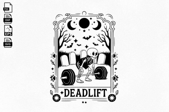 Deadlift Skeleton Tarot Card Svg Design Review
