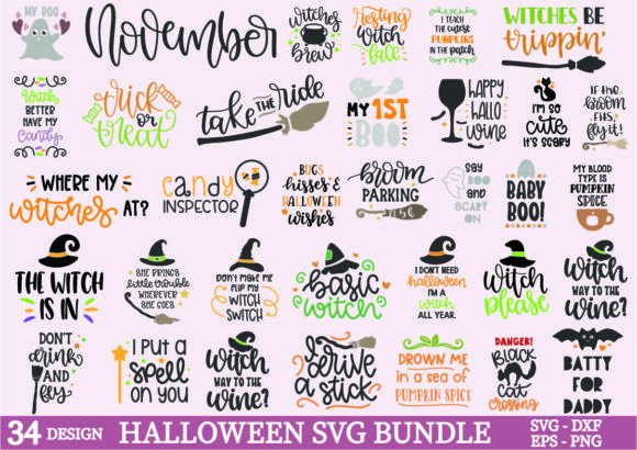 Halloween SVG Design Bundle for Embroidery Projects