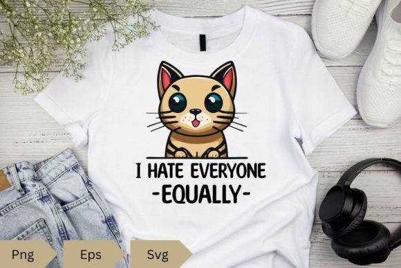 I Hate Everyone Equally Funny Cat Lover Design Review