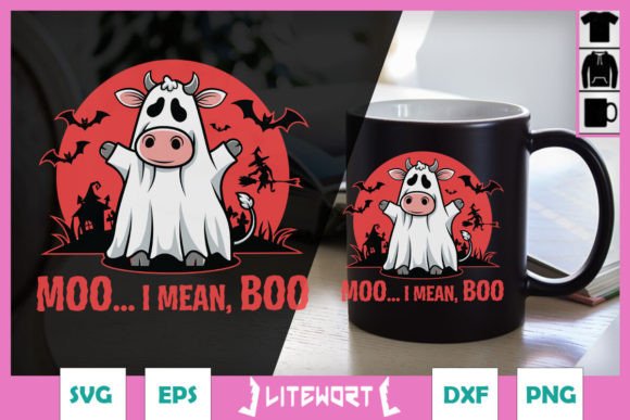 Moo I Mean Boo Funny Halloween SVG Review