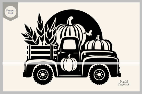 Pumpkin Truck SVG Clipart Silhouette PNG Review